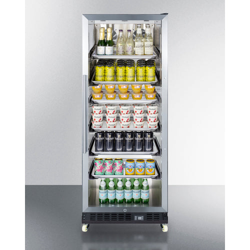 SUMMIT SCR1156RI | 24" Wide Commercial Mini Reach-In Beverage Center w/ Dolly