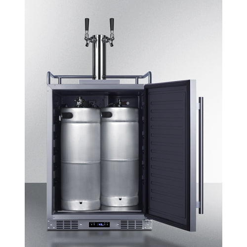 SUMMIT SBC682WKDTWIN | 24" Wide Stainless Steel Built-In Dual Tap Wine Kegerator