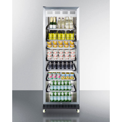 SUMMIT | 24" Wide Mini Reach-In Stainless Steel Beverage Center with Dolly (COMMERCIAL USE)