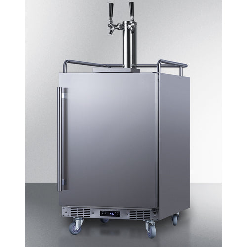 SUMMIT SBC682WKDTWIN | 24" Wide Stainless Steel Built-In Dual Tap Wine Kegerator