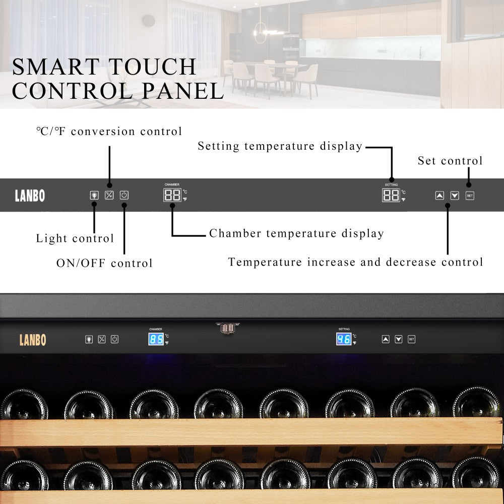 Lanbo LW328SD | 33" Wide Two Door Dual Zone 289 Bottle Wine Fridge