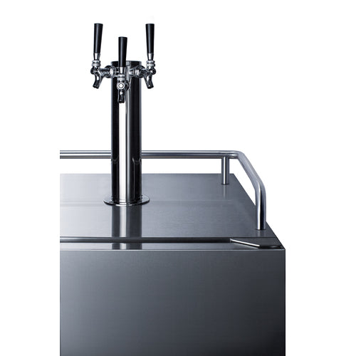 SUMMIT SBC683OSTRIPLE | 24" Wide Stainless Steel Built-In Triple Tap Beer Kegerator