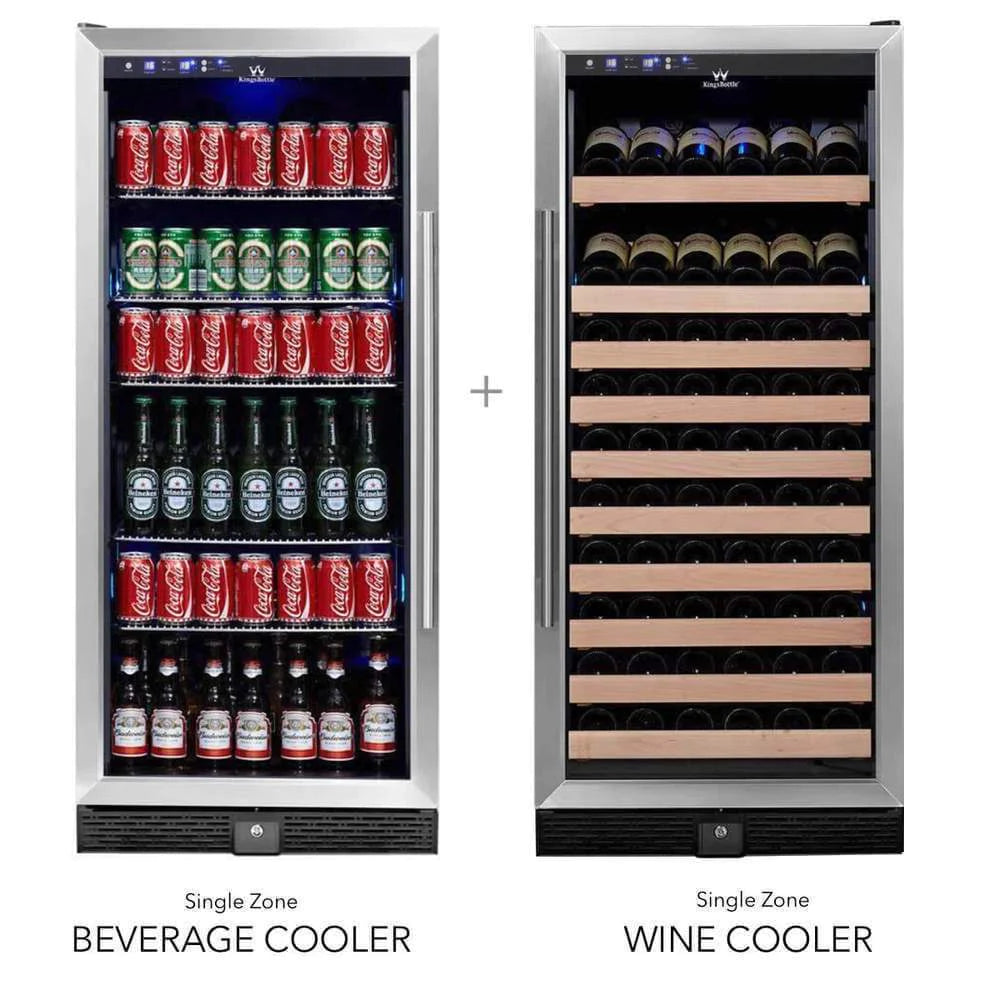 KingsBottle | 47" Wide Dual Zone 484 Can/100 Bottle Beverage & Wine Fridge