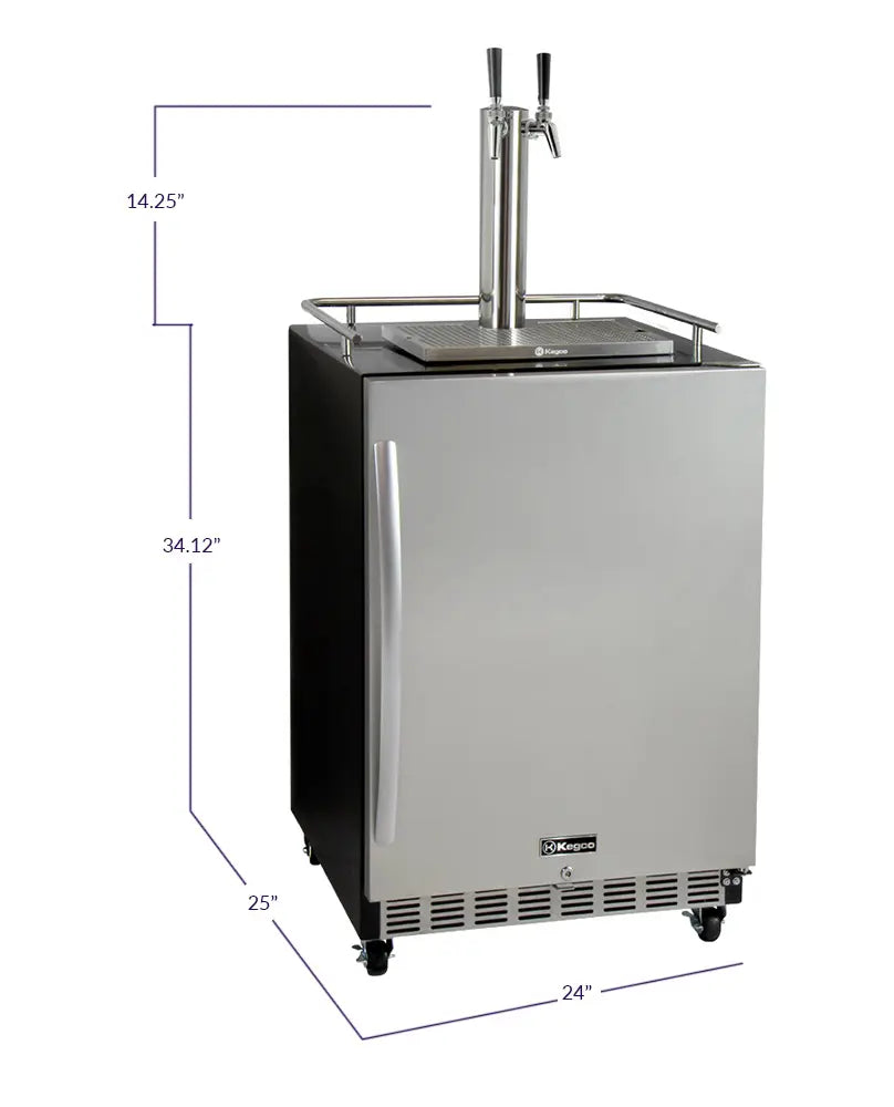 Kegco | 24" Wide Dual Tap Digital Commercial Kegerator with Kit