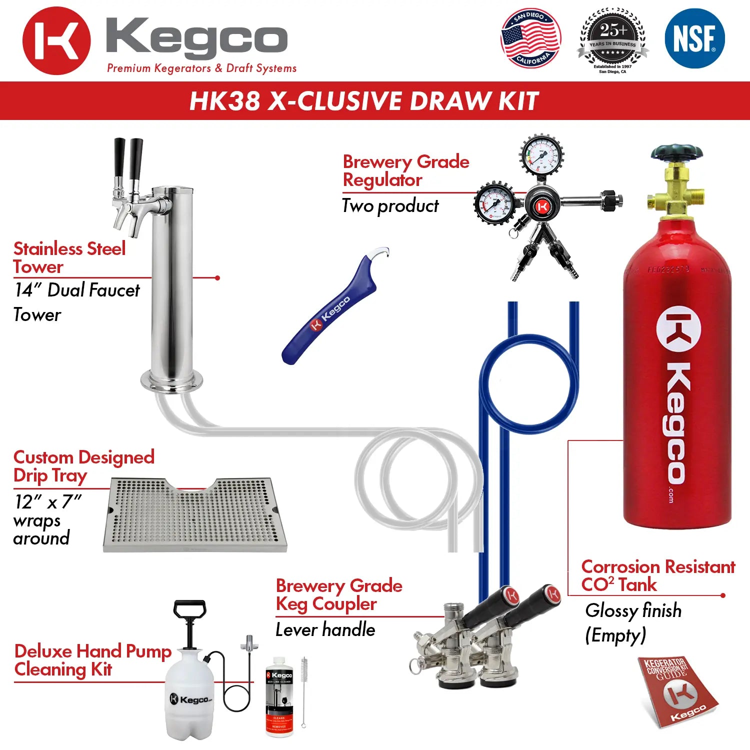 Kegco | 24" Wide Outdoor Dual Tap Kegerator with Kit