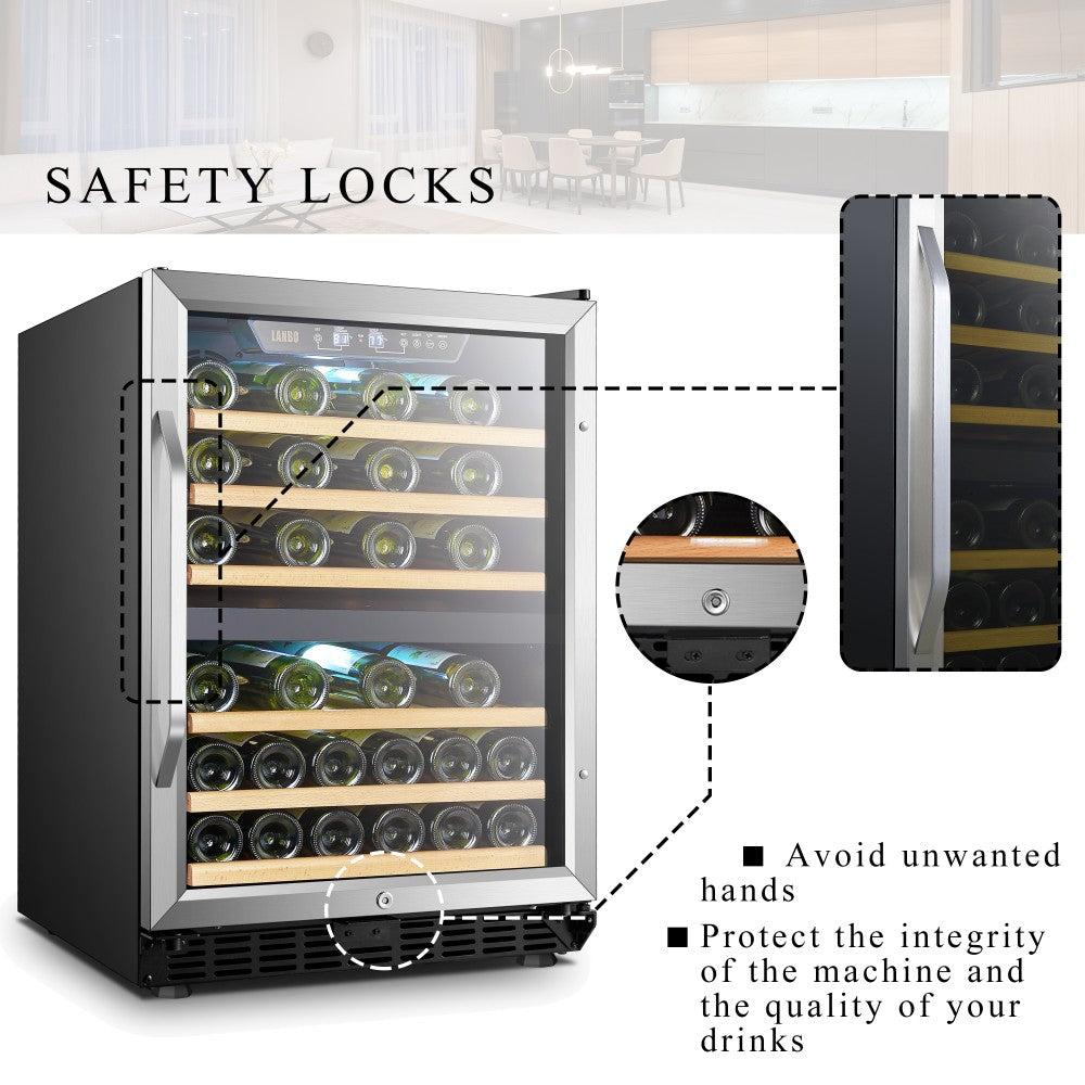 Lanbo LW46D | 27" Wide Dual Zone 46 Bottle Wine Cooler