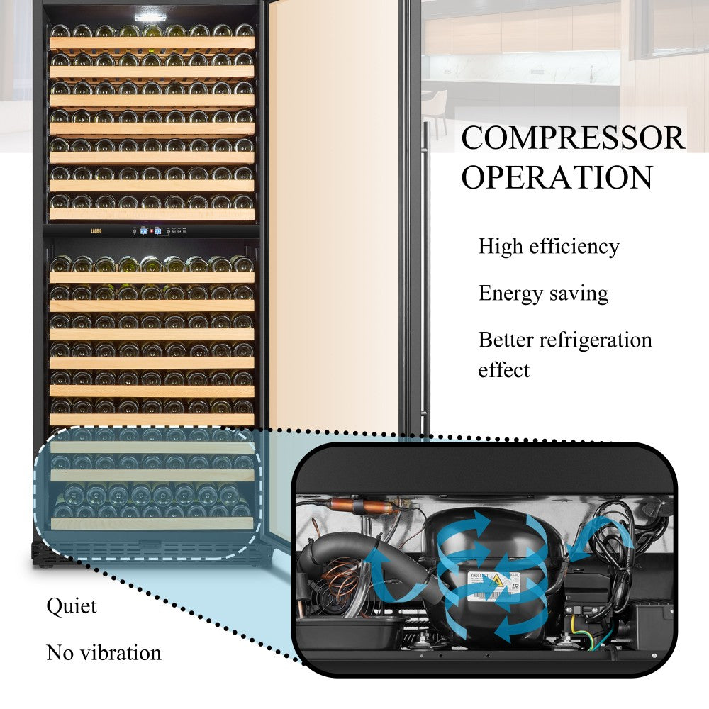 Lanbo LW306D | 32" Wide Dual Zone 287 Bottle Wine Fridge