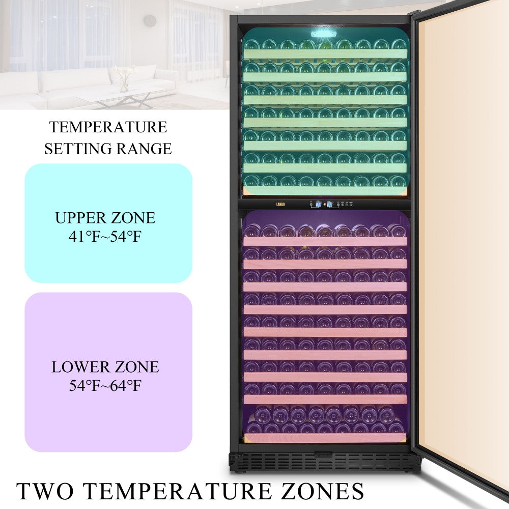 Lanbo LW306D | 32" Wide Dual Zone 287 Bottle Wine Fridge